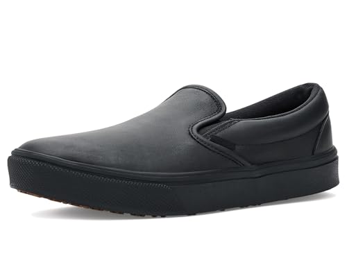Image of Vans, Unisex, Classic Slip-On Made for The Makers Slip Resistant Shoe - Series III, Leather Black/Black/Gum, Men