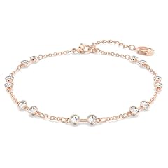 Idea Regalo - Swarovski Strand Remix Collection, Bracciale Taglio Round, Bianco, Placcato color oro rosa