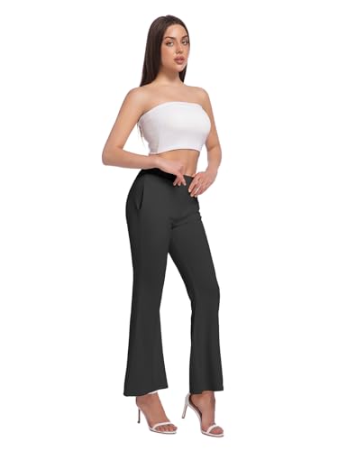 Women Wide Leg Pants Work Talk High Waist Stretchy Business Casual Pants with Pockets4