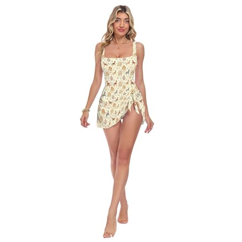 Maillot de bain une pièce pour femme gainant folk fleur push up sculptant été