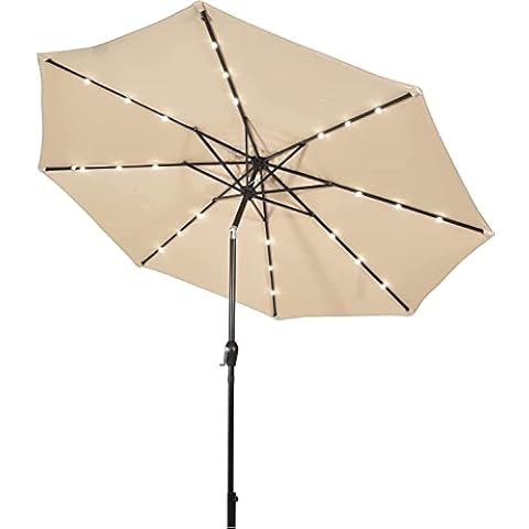 SFAREST 3M Patio Tilting Lighted Umbrella Cover