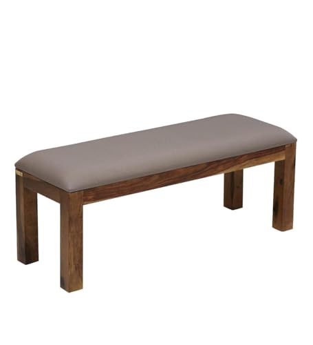 Image of Dining Table Bench Dining Room Living Room | for Seating 2 Person Wooden Bench Home Furniture (Gray Valvet)