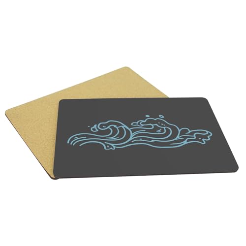 Sets de table vagues noir grand format 4 napperons mer et surf en liège - 5