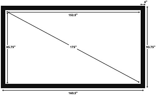 Silver Ticket Products Str Series 6 Piece Home Theater Fixed Frame 4K / 8K Ultra Hd, Hdtv, Hdr & Active 3D Movie Projection Screen, 16:9 Format, 175" Diagonal, White Material Str-169175 #TOP2