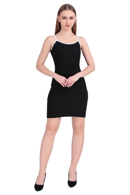 Solid Bodycon Square Neck Short Party Dress for Women's & Girl's | Sleeveless Western Midi Dress | Elegant Casual Wear Mini Dress-image-45