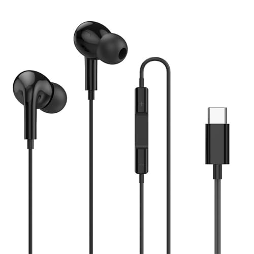 W-Tronics �L���C���z�� �C���[�w�b�h�z�� Earphoes Type C �m�C�Y�A�C�\���[�V�����C���z�� �}�C�N�ƃ{�����[���R���g���[���t�� Galaxy S23 Ultra S22 S21 FES20�AiPad Pro�A�قƂ�ǂ�USB C�f�o