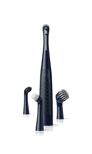 NEW Rechargeable SonicScrubber - Rechargeable Electric Scrubbing Brush - Cordless Cleaning Tool - 3hr Battery - Homes Kitchens Bathrooms Footwear & More - USB Charging Cable + 4 Brush Heads