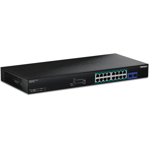 Image of TRENDnet TPE-BG182g, 18-Port Gigabit PoE++ Switch,440W PoE Budget, 1U 19 inch Rack mountable Metal housing, Lifetime Protection