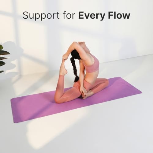 Image of Cult Yoga Mat EVA 5mm with Carry Strap - Non-Slip, Lightweight & Cushioned Exercise Mat - Sweat-Resistant, Durable & Eco-Friendly for Yoga, Pilates, Stretching, Meditation & Home Gym - Purple