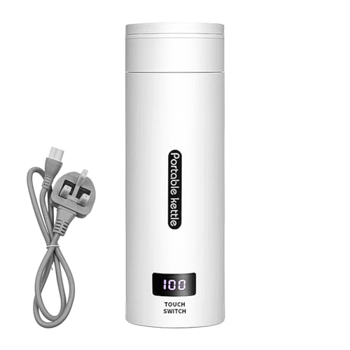 CENPEK Hervidor de Viaje de 500 ml, Taza de Agua eléctrica pequeña portátil, 4 Niveles de Control de Temperatura con Pantalla LED de Temperatura con Apagado automático para Viajar