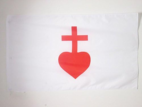 AZ FLAG, Sacred Heart of Jesus Flag, 2x3 Ft, catholic Banner with Sleeve, 100% Polyester, Fade Resistant, Vivid Colors