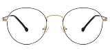 Firmoo Blaulichtfilter Brille Herren Damen Entspiegelte Brille ohne Sehstärke Anti Blaulicht Computer Brille für Bildschirme Anti UV Augenschutzbrille Runde Metallbrille