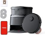 Yeedi M12 PRO+ Aspirateur robot et Mop, 11000Pa Une forte aspiration, ZeroTangle La technologie, TruEdge Mapping en profondeur, lavage/sèchement automatique, mapping automatique, Mini Omni Station, Noir
