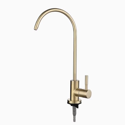 Robinet d'évier de cuisine en acier inoxydable avec bec col de cygne ergonomique