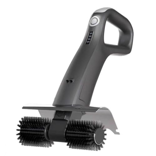 Electric Grill Brush Rechargeable, Dual Brush Heads Design Cordless Electric BBQ Grill Cleaner with Replaceable Head (Dark Gray)