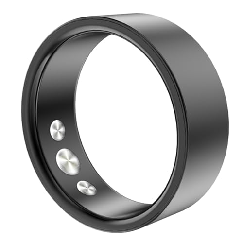 TQQEPOOL Smart Ring Health Tracker,Sleep Quality Monitor Fitness Step Counting Ring with Charging Case,IP68 Waterproof and Dustproof,Great Gift for Women & Men(Black,21#)