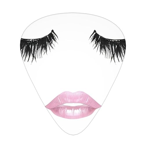 Púas para ukelele, guitarristas, muestras de 12 piezas, para guitarras acústicas, bajos y eléctricas, labios de pestañas, impresión blanca