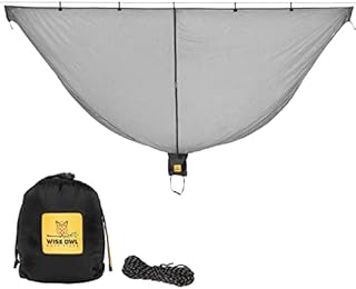 Wise Owl Outfitters Hammock Bug Net - The SnugNet Mosquito Net for Hammocks - Premium Quality, Waterproof, Mesh Hammock Netting w/ Double-Sided Zipper - Essential Camping Gear, Black