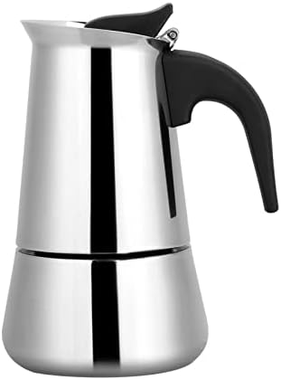 Pilipane Espresso Coffee Pot,Portable Stainless Steel Coffee Pot Moka Espresso Maker Mocha Pot Moka Stove 100Ml/200Ml/300Ml/450Ml(100ml)