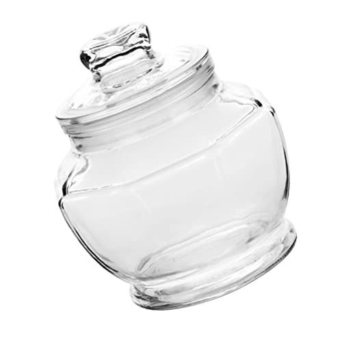 Homoyoyo Traditional Glass Fermenting Jar Chinese Crystal Fermenting Crock with Water Seal Airlock Lid for Pickling Kimchi Sauerkraut Size S