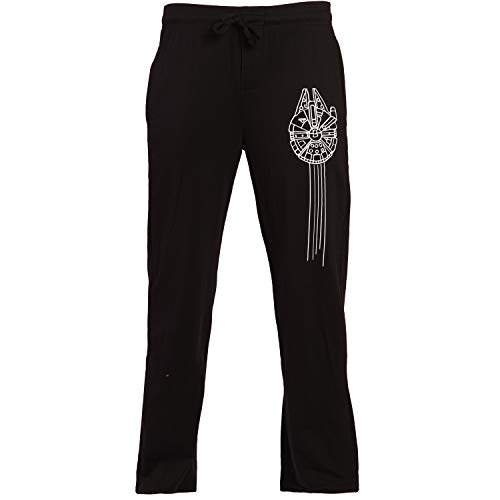Star Wars Millennium Falcon Lounge Pants PJ Bottoms - Black (Medium)