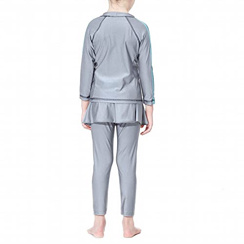 Kids Swim Sets 3-Piece Rash Guard & Swim Pants with Hat Boys Girls Muslim Swimwear, Long Sleeve I𝐬lamic Bathing Suit3