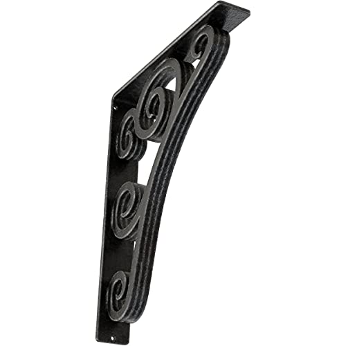 Ekena Millwork BKTM02X12X15TTNAPW Metal Bracket, 2" W x 12" D x 15" H, Antiqued Pewter