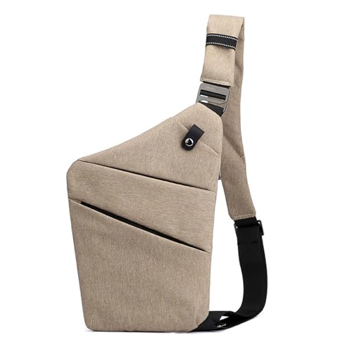 Image of Anti Theft Crossbody Bags for Women, Shoulder Bag Anti-theft Design for Travel, Sport (Khaki - Right Shoulder)