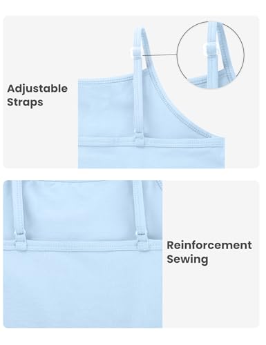 Image of Auranso Girls Undershirts Kids Camisole Toddler Adjustable Straps Tank Tops