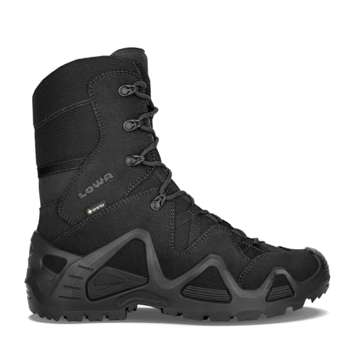 Lowa Mens Zephyr GTX HI TF Leather Textile Black Boots 10.5 US