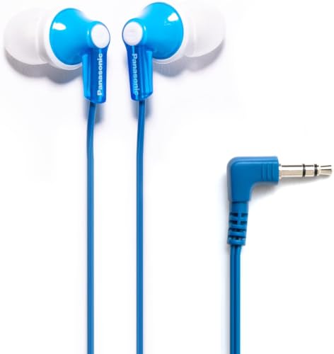 Image of Panasonic ErgoFit in-Ear Earbud Headphones RP-HJE120-A (Blue) Dynamic Crystal-Clear Sound, Ergonomic Comfort-Fit (Pack of 10)