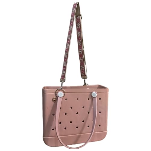 Image of Wide Shoulder Adjustable Removable Straps With Hoop For Bogg Bag Accessories and Purse Tote Rubber Beach Bag