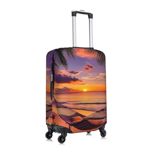 Beach Sunset Hammock Elastic Travel Luggage Cover, Washable Spandex Suitcase Protector, Anti-Scratch Fits 18-32 Inch3