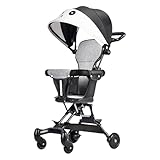 MERIGLARE Babywagen Reisebuggy Kinderwagen Klappwagen Leichtgewicht mit Sonnenverdeck Und Wendefunktion Faltbar Aus Stabilem Material für Reisen Familie Spazier, Panda-Muster