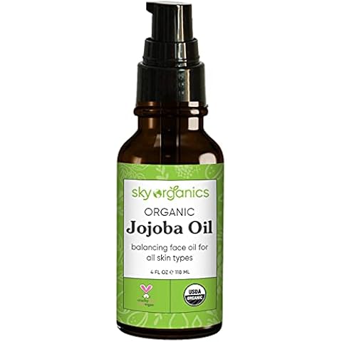 Jojoba Oil by Sky Organics (120 ml) Unrefined Oil 100% Pure Cold-Pressed Organic Jojoba Oil - Moisturizing & Healing - For Dry & Oily Acne Skin Frizzy Hair - For Skin, Hair and Nail Care Cover