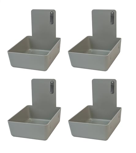 AmeriCan Goods 4/Pk Dental Lab Pan Medium Plastic Dental Medical Pro Lab Working Pan with Stainless Steel Clip (Gray)
