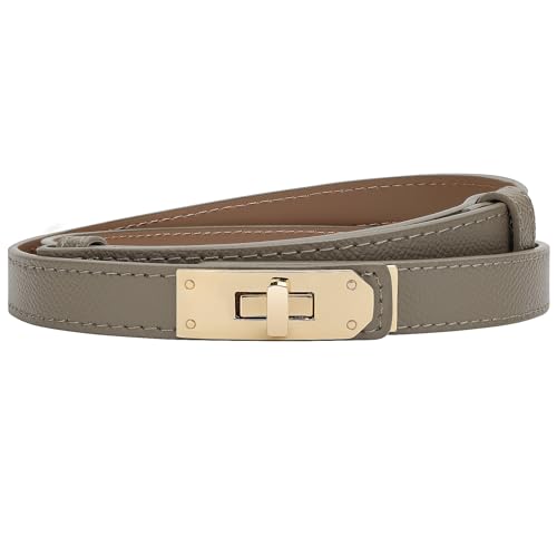 Drucilla Gürtel damen schmal, belt women, einstellbar, Mit Legierung Drehverschluss Karte, taillengürtel damen,schmaler gürtel, verbaut mit Anschluss Jeans, Kleider, Kleiderdekoration (Dunkelgrau)