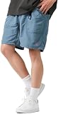 [ジェリー]ハーフパンツ メンズ 水陸両用 接触冷感 UVカット ヒョウ柄 タイダイ 膝上 水着 海パン サーフパンツ アウトドア ライトブルー L