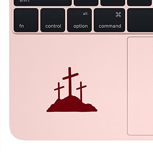 Image of Calvary Crosses Christian Jesus (Burgundy) (Set Of 2) Premium Waterproof Vinyl Decal Stickers For Laptop Phone Accessory Helmet Car Window Bumper Mug Tuber Cup Door Wall Decoration