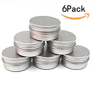 Ctkcom 6-Packs 3 Oz Screw Top Metal Tins Aluminum Tin Cans Gram Jar,90Ml Empty Slip Slide Round Containers For Lip Balm,Salve,Crafts,Cosmetic,Candles,Storage Kit(90G) #TOP3