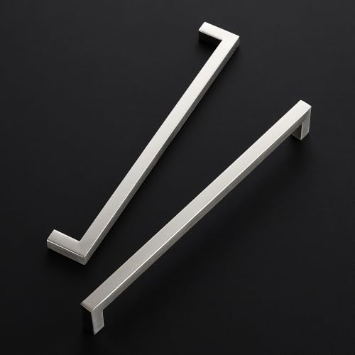 Image of Ravinte 5 Pack Kitchen Brushed Nickel Cabinet Handles 10 Inch Hole Center Stainless Steel Square Cabinet Pulls for Dresser Drawer Cupboard Handles with Screwdriver