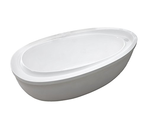 Renoir 38 x 71 Oval Freestanding Soaker Bathtub with Reversible Drain