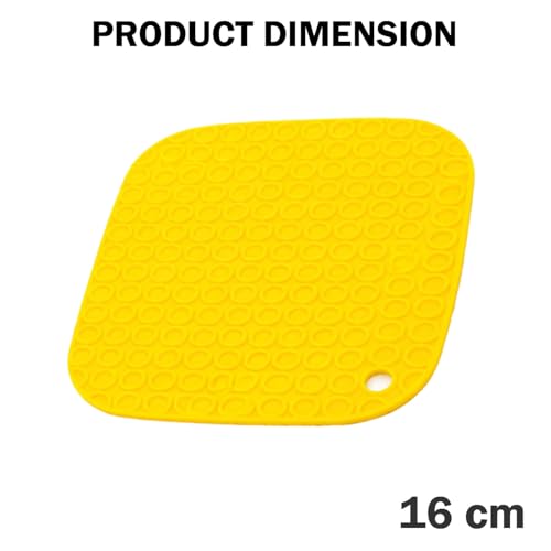 Image of Signamio Silicone Mat for Kitchen - Pack of 4 Square Heat Resistant Coasters for Dining Table for Hot Pots - Durable Trivet Heat Mats for Added Protection and Style