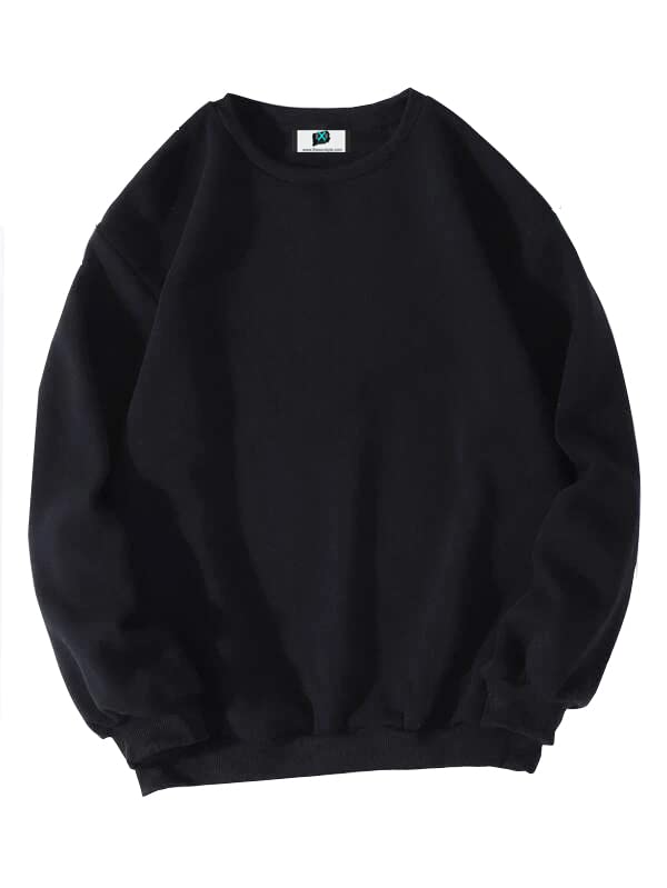 Image of SXV STYLE Solid Plain Unisex Cotton Oversized Baggy Sweatshirt