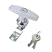 Universal RV T-Handle Door Lock with 2 Key Trailer Toolbox Drawer Cabinet Door Lock Latch for RV 1Pcs(Black)