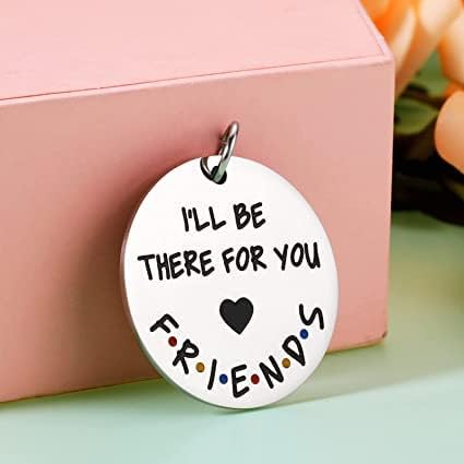Image of Best Friend Friends TV Show Merchandise Keychain Gift for Women Men Friends I'll Be There for You Keychain for BFF Couples Dad Mom Birthday Graduation Christmas Double-sided Keyring Friendship