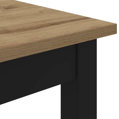 Table haute en bois et cadre en métal 140x80 cm robuste pour salle à manger - 8