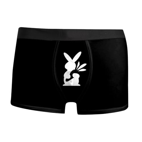 Calzoncillos bóxer para hombre con estampado de conejo, ropa interior linda de conejo, calzoncillos ajustados, elásticos, transpirables, bañadores para el día a día, ropa interior cómoda, casual, O