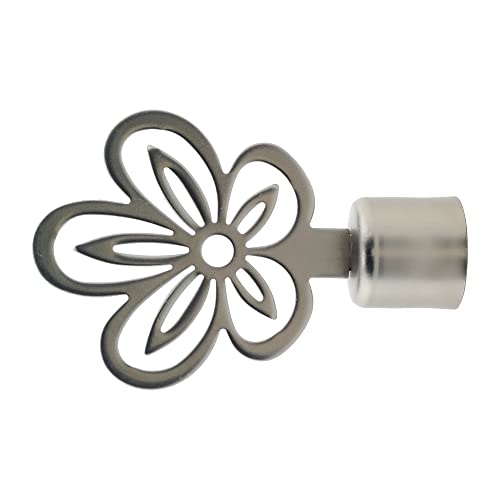 GIRASOLE HOME® Terminal flor para barra de cortina de diámetro de 18-20 mm 2 piezas de hierro (níquel satinado)