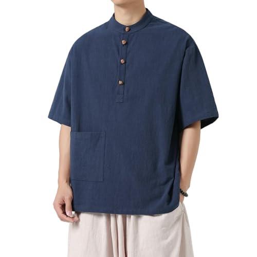 Pull d'été homme en coton et lin uni léger